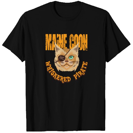 Whiskered Pirate Cat Halloween Maine Coon Owner T-shirt
