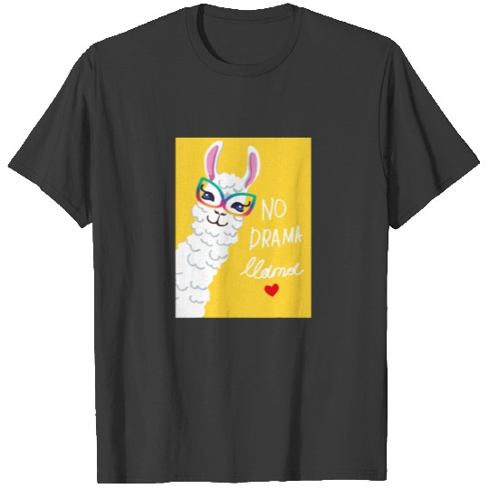 No drama, Lama, funny illustration tee shirt T-shirt