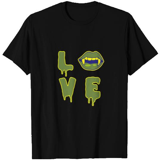Sexy Love Halloween vampire lips blood T-shirt
