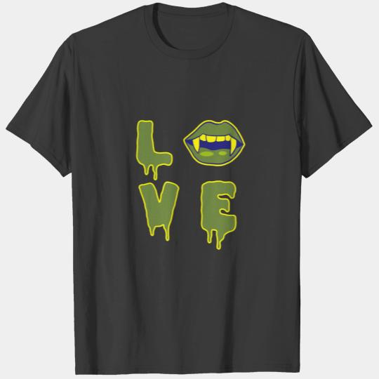 Sexy Love Halloween vampire lips blood T-shirt