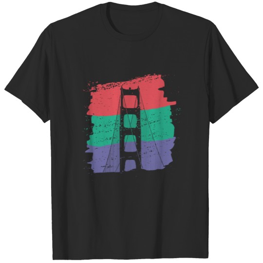 Discover Golden Gate Bridge Paint Strokes T-shirt