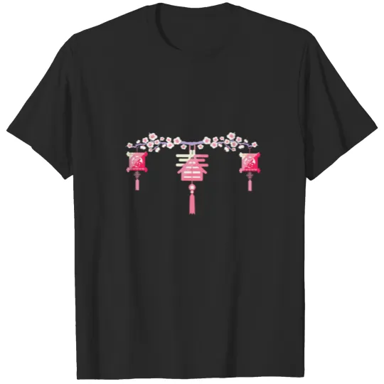 Japan blossom lantern flowers cherry lantern T-shirt