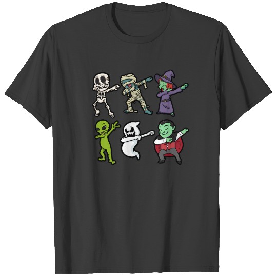 Halloween Dabbing Skeleton Zombie Ghost Gift T-shirt