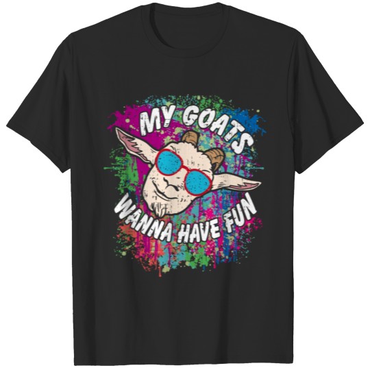 Discover Goats wanna have fun | funny goat with sunglasses T-shirt