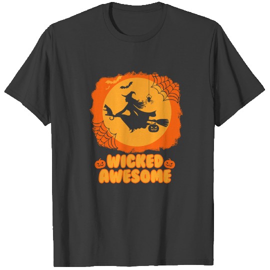 Wicked Awesome - Halloween Witch Design T-shirt