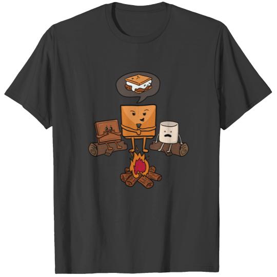 Campfire Camping Marshmallow Biscuit Chocolate T-shirt