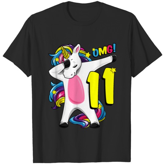 Discover Dabbing Unicorn Gift Girl 11th birthday Party Dab T-shirt