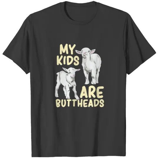 Butthead Kids Goat Mom Goat Dad Family Love Gift T-shirt