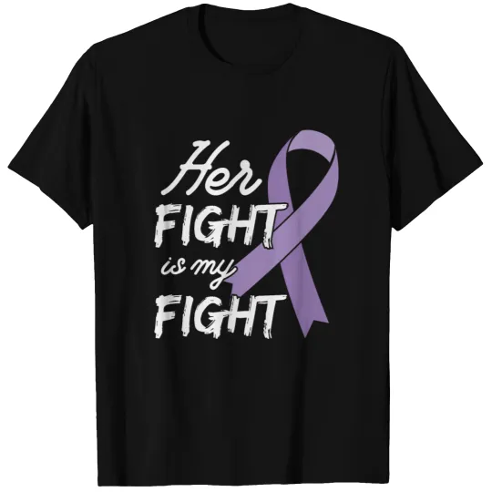 Lavender Ribbon Cancer Awareness Support Suvivor T-shirt