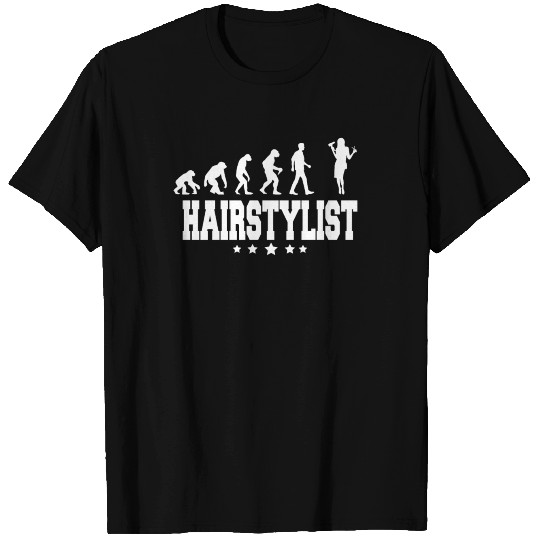 evolution of hairstylist T-shirt
