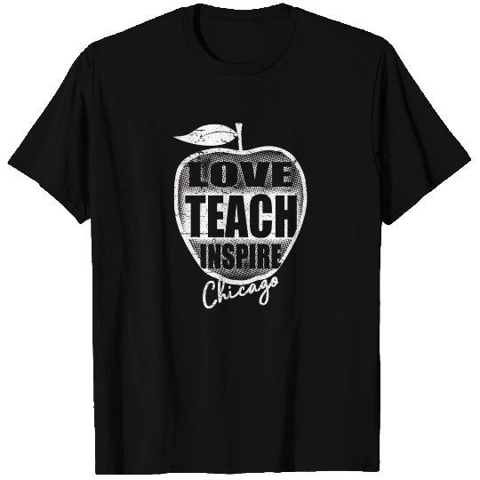 Red for Ed Apple Chicago Teachers Distressed T-shirt