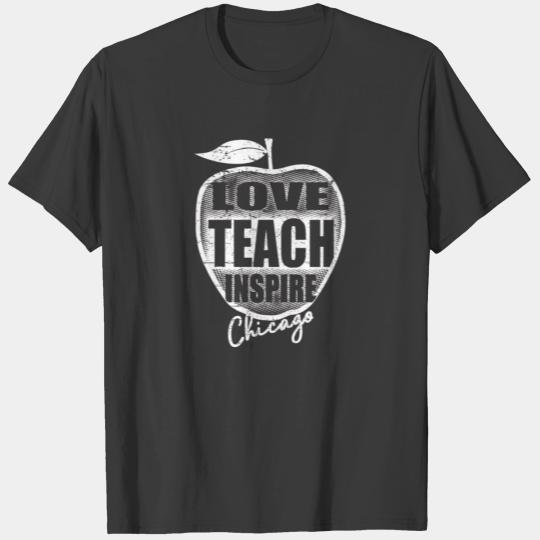 Red for Ed Apple Chicago Teachers Distressed T-shirt