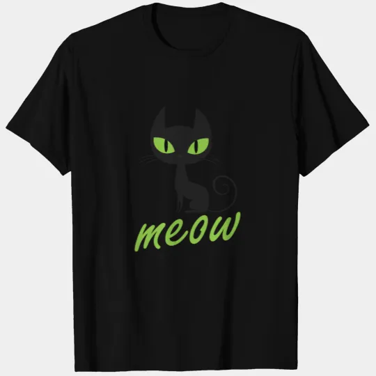 Black Cat Meow T-shirt