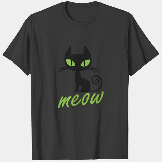 Black Cat Meow T-shirt