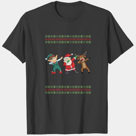 Christmas Gift Dabbing Santa and Friends Xmas T-shirt