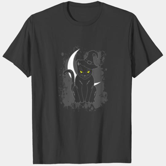 Black Cat Moon Halloween T-shirt