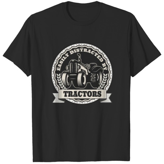 Discover Easily Distracted by Tractors T-shirt