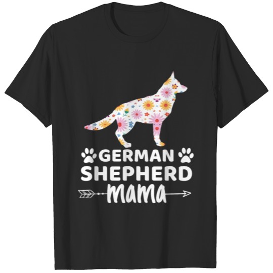 Discover Cute German Shepherd Mama Floral Gifts T-shirt
