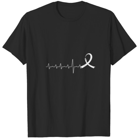 Ribbon Cancer Symbol Awareness Heartbeat Gift Idea T-shirt