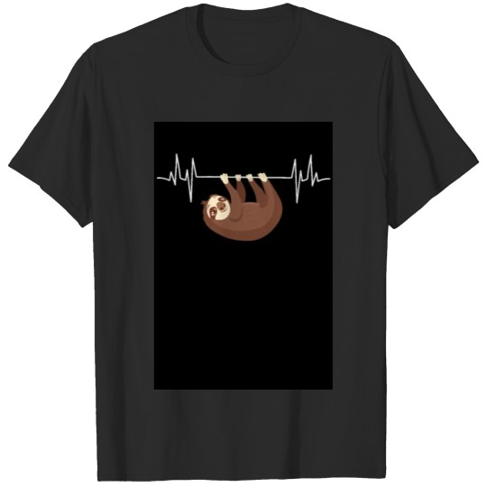 Discover Sloth Heartbeat Hanging on EKG Line Clothing Sloth T-shirt