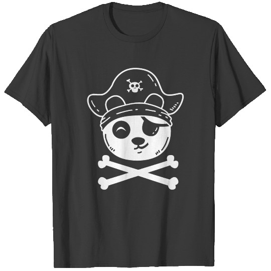 Halloween Pirate Panda Crossbones T-shirt