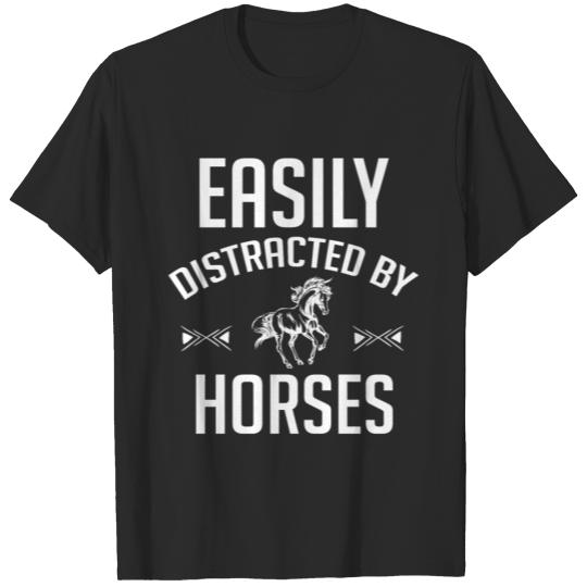 Discover Horses vintage Easily Distracted By Horses Riding T-shirt