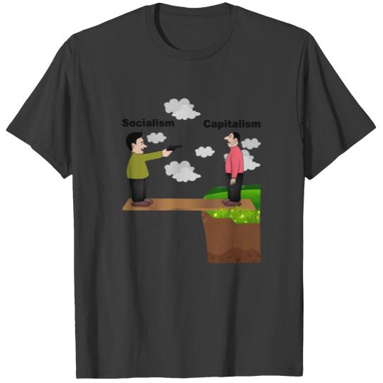 capitalism vs socialism funny illustration liberal T-shirt