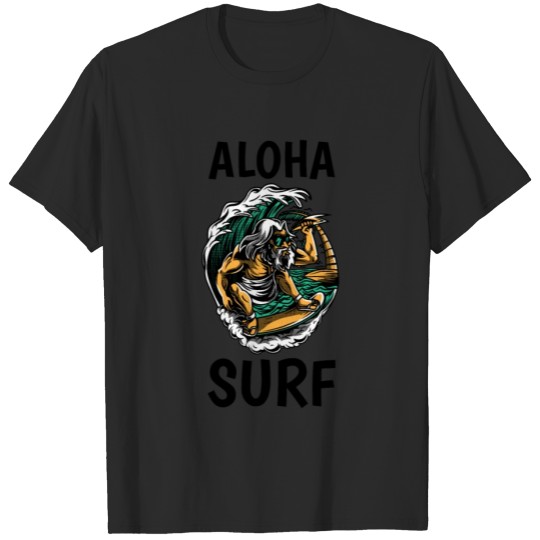 Discover Gnarly Aloha Surf Surfer Dude Funny Hang Ten T-shirt