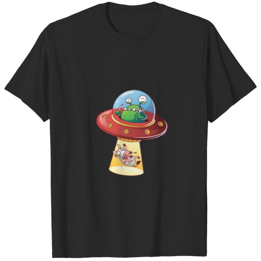 Alien abduction cow T-shirt