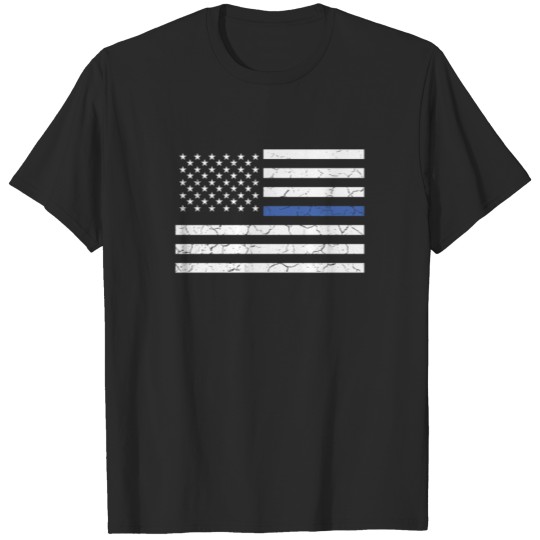 Discover American Flag Thin Blue Line | K9 Unit, K9 Handler T-shirt