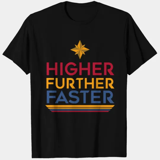 Captain Marvel Higher Further Faster T-shirt