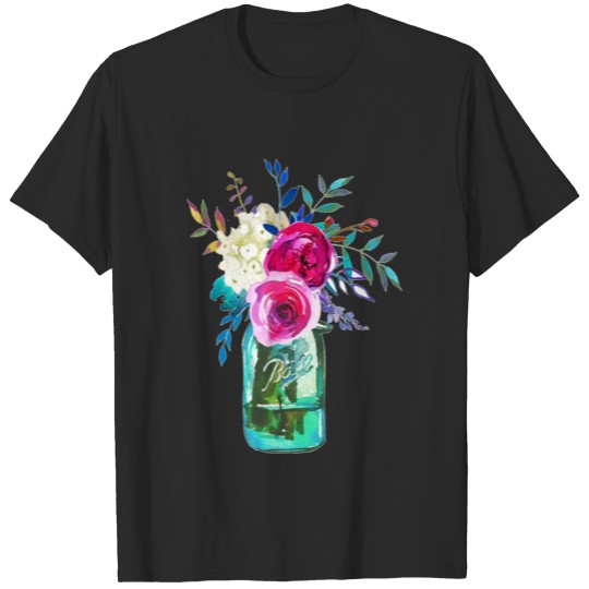 Discover Mason Jar with Flowers T-shirt