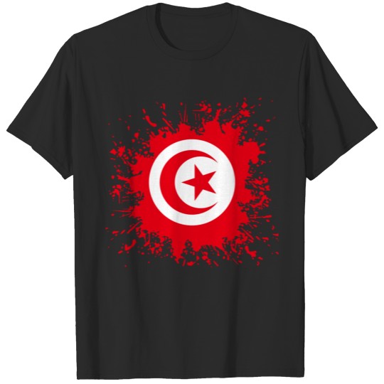 Discover Tunisia flag paint splashes T-shirt