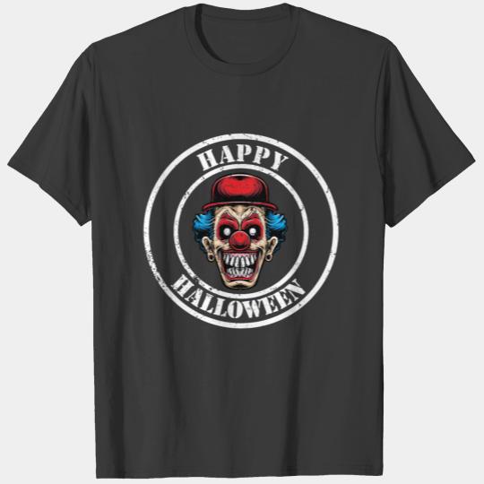 Happy Halloween T-Shirt with Horror Clown T-shirt