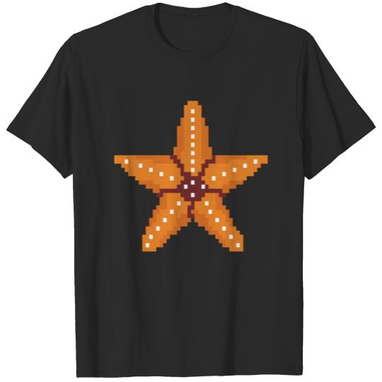 Discover Retro 8-Bit Pixel Sea Star Beach Gamer Starfish T-shirt