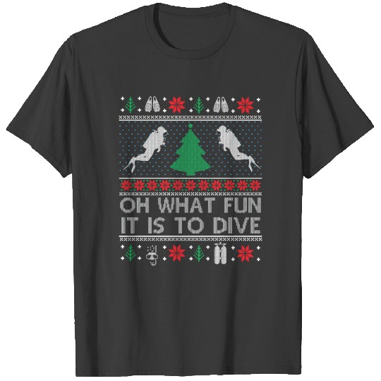Funny Scuba Diving Diver Ugly Christmas Xmas Gifts T-shirt