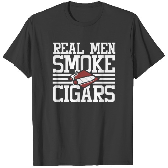 Funny Cigar Real Men Smoke Tabacco Gift T-shirt
