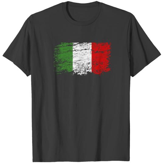 Proud vertical green white red italian nation flag T-shirt