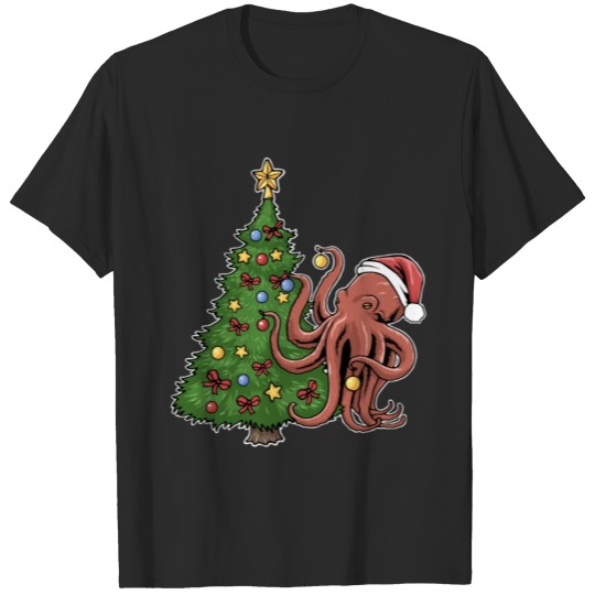 Discover Christmas Octopus Funny Christmas Gift Idea T-shirt