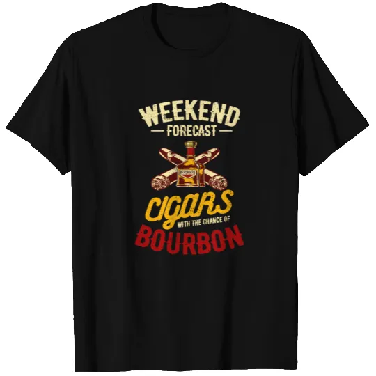 Funny Cigar Weekend Forecast Smoker Gift T-shirt