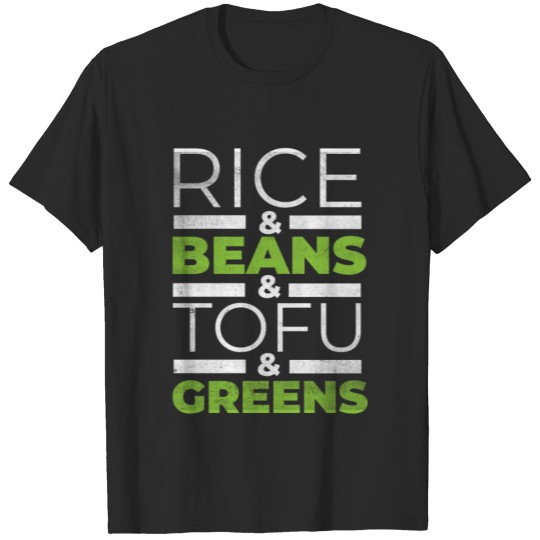 Discover Vintage Tofu Vegan Rice And Beans And Greens T-shirt