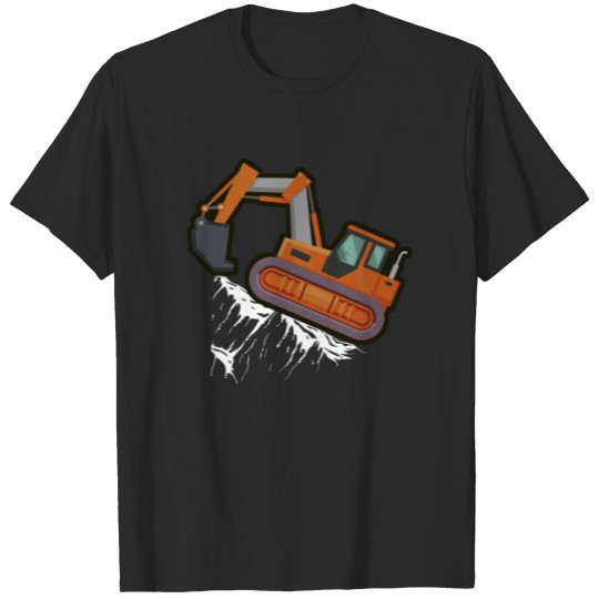 Discover Excavator kids boy birthday with shovel T-shirt