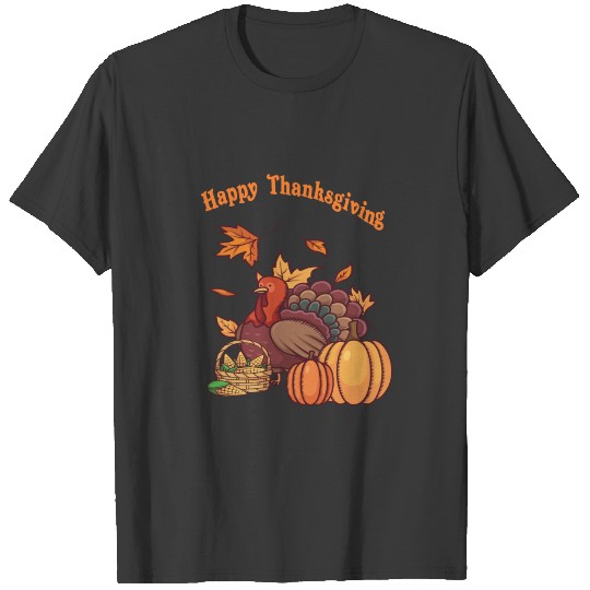 Happy Thanksgiving autumn thankful gift present T-shirt