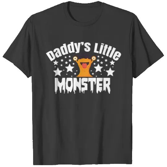 Daddy's little monster cartoon Halloween T shirt T-shirt