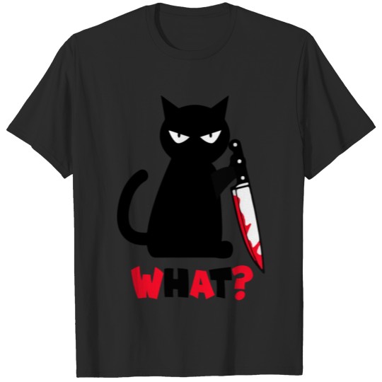 Discover What Black Angry Cat Knife T-shirt