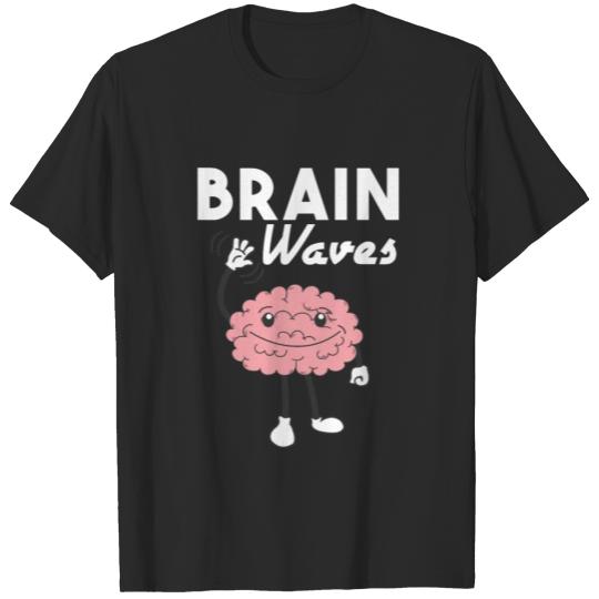 Discover Brain Waves Funny Humorous Brainy Geek Human T-shirt