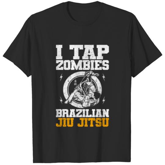 Discover Cool Martial Arts Design Quote I Tap Zombies Brazi T-shirt