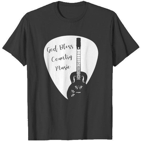 God Bless Country Music Guitar Pick Design T-shirt