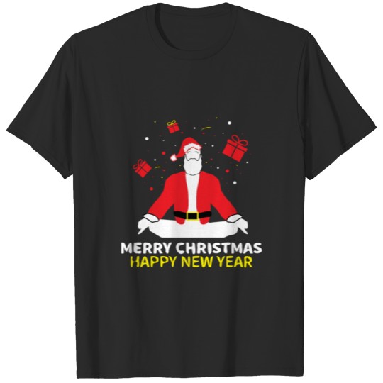 Discover Yoga merry christmas & happy new year t-shirt T-shirt