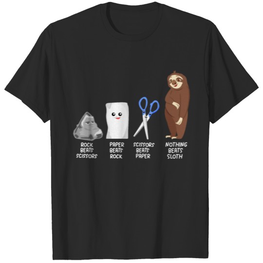 Discover Rock Paper Scissors Sloth Pun Gift T-shirt